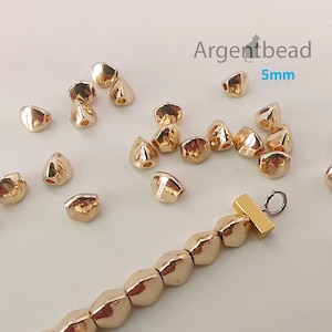 best seller 30pcs  5mm 14K Gold Plated triangle Spacer bead, Wholesale jewelry making supply Argentbead 45GPBDAG43
