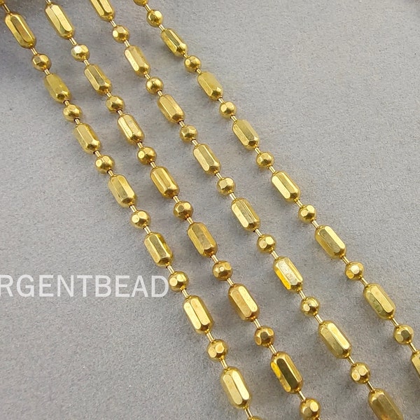 1 m of 3mm Antique Brass Ball Bar Chain Necklace Findings, Raw Brass Ball Chain, Jewelry making supplies Argentbead 226AG2061
