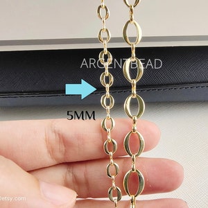 1meter of 14k Oval Chain, 5mm Bulk Chain, Simple Layering Chain, Jewelry making supplies, Argentbead 226AG20222GP