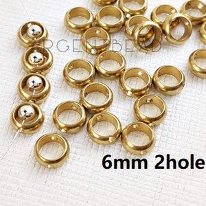 20pcs  6mm cool thin model Raw Brass Round Frame - Round Gold Round Bead Frame Charms,Brass Ring Connectors,- 2 Hole AG12/AG2111151/1AG102