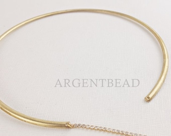 Gargantilla de latón natural de 12,7 cm, ajustable, diseño llamativo, joyería DIY atrevida, 1 unidad.