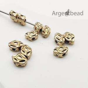 15 Stück Rohe Messing Oval Spacer Perlen: Unregelmäßigen Kartoffel-Charme, 6 mm Groß-Schmuckzubehör Argentbead 65BDAG44