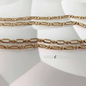 0.5M of Vintage Big Beaux Fancy Brass Cable, Antiqued Brass oval cable chain 5x7mm, Soldered Links chain brass Argentbead 226AG20263