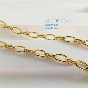 0.5M of 14k GP Oval shape chain Brass Chain,5.3*7.3mm gold plated Brass Necklace Chain, Handmade Chain Argentbead 226AG20262GP