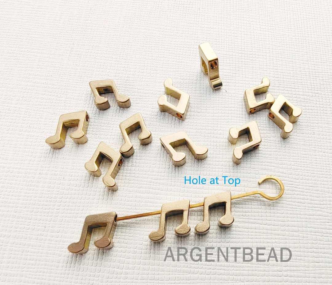 25pcs of Brass Music Note Beads Musical Note Bead Charm Etsy