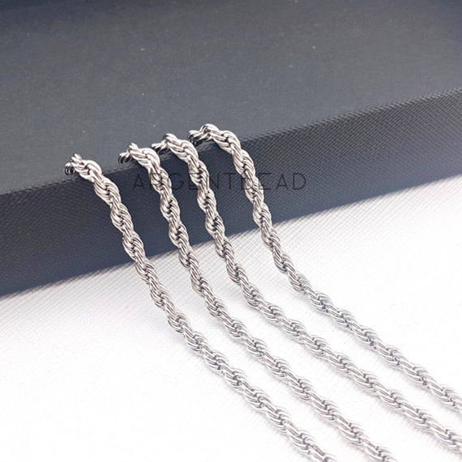 1pc 28 inch stainless steel non tarnish Rope Chain Necklace | Etsy
