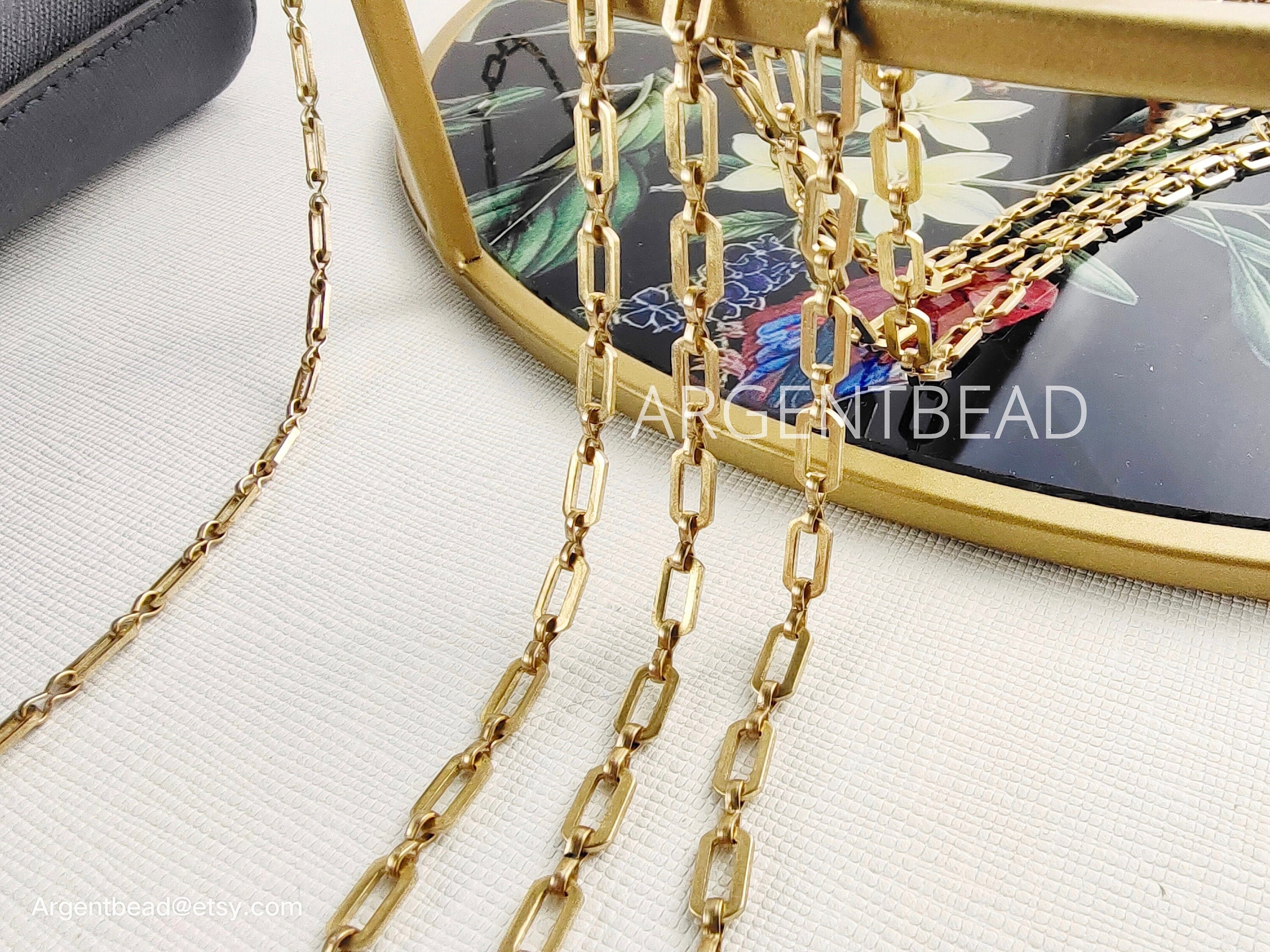 Best seller 1M rectangle chain link for necklace 5x7mm Oval Etsy