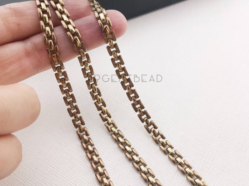 1metre 10mm Copper Herringbone Chain Bracelet AGB103