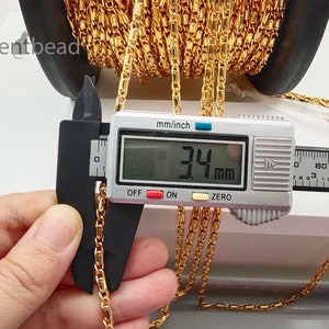 Singnature 1 m 4mm 18K GP Gold Plated with double coating, Byzantine Chain, brass chain for necklace AGB1250 / 226AG2069GP image 10