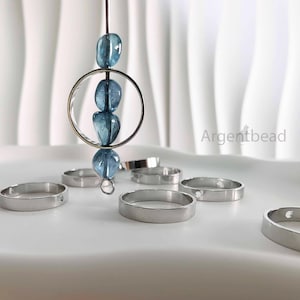 15pc Silver Plated Flat Round Brass Bead Frames : 18mm Jewelry making supplies Argentbead 45FRAG21SP