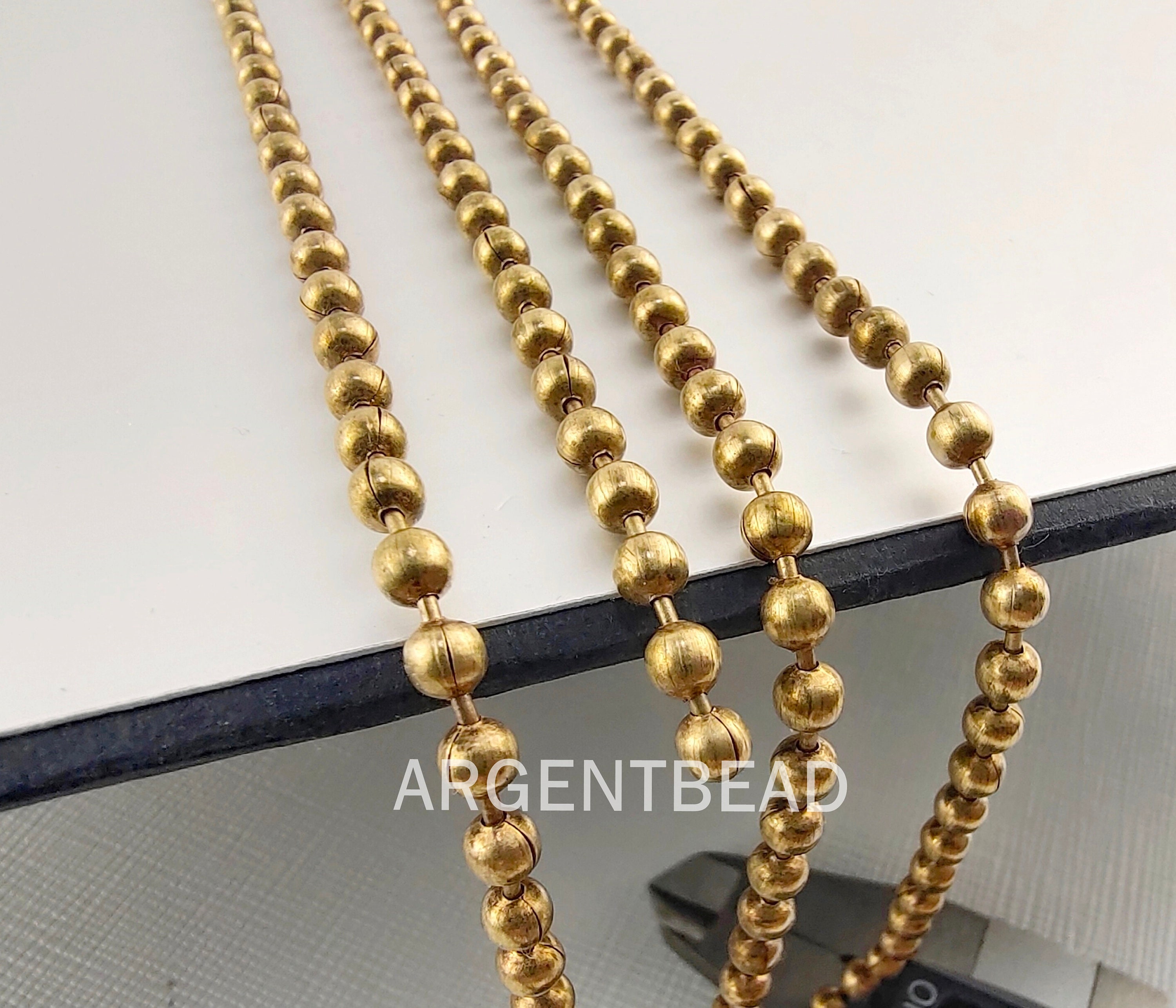 1 meter 3mm ball chain Vintage Brass Ball Chain Necklace chain Etsy