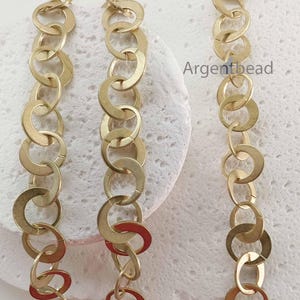 Chunky Rolo Round Brass Chain, Textured Link Jewelry, 1M  Bold Everyday Wear