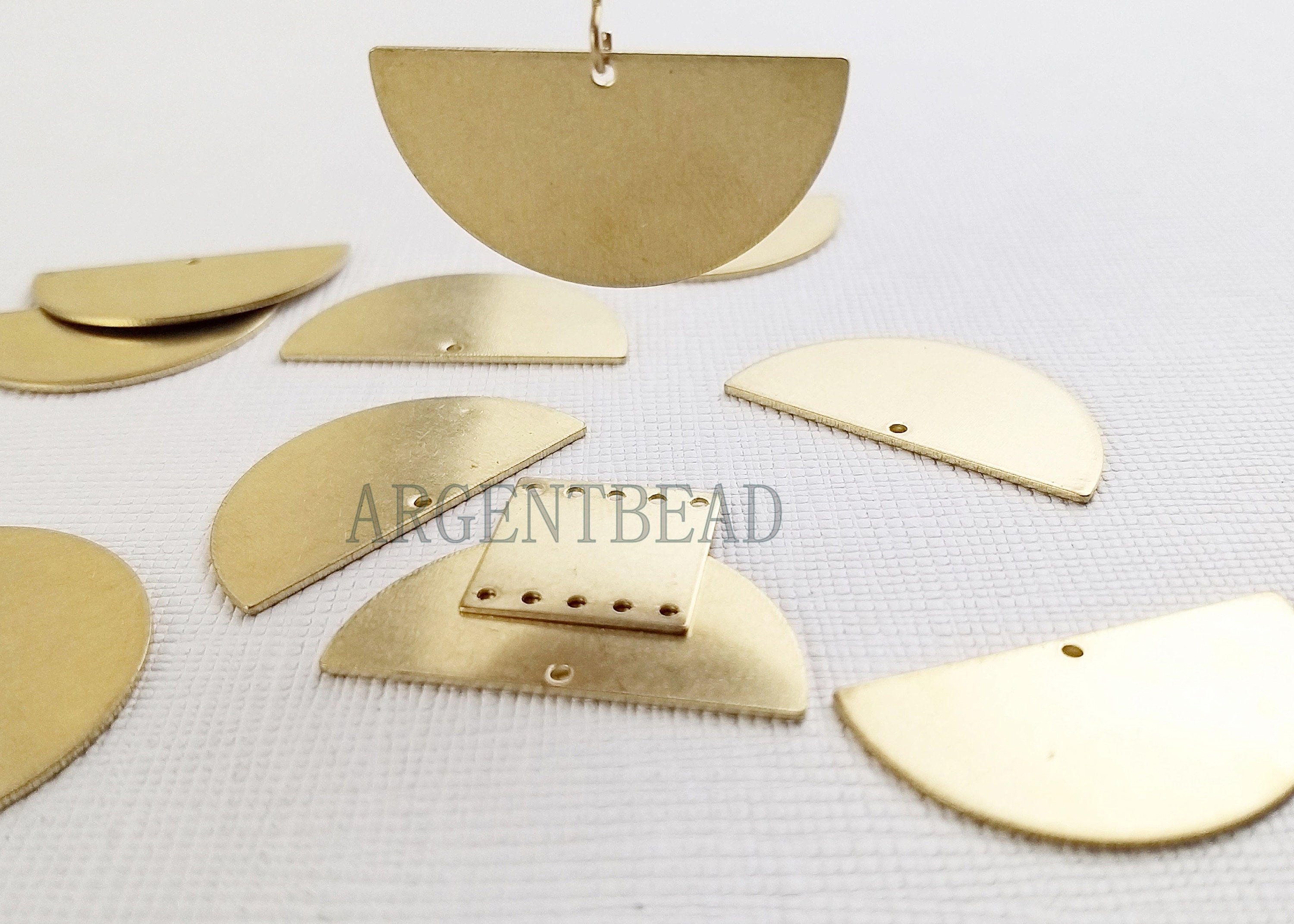 休日限定 15pcs 16*30mm 1 Hole Brass Stamping Disc - Raw Brass Semi その他
