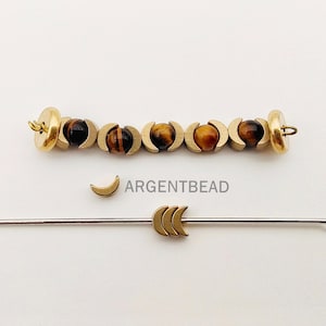 30 st. råa mässingshalvmånepärlor: 5 mm Smyckestillverkningstillbehör Argentbead 65BDAG19