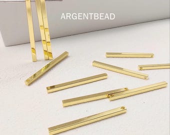 14K Vergoldete Messing Bar Anhänger, Minimalist Geometrische Schmuck Zubehör 30 mm 15 Stück