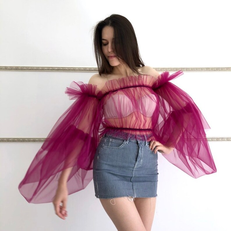 tulle crop top