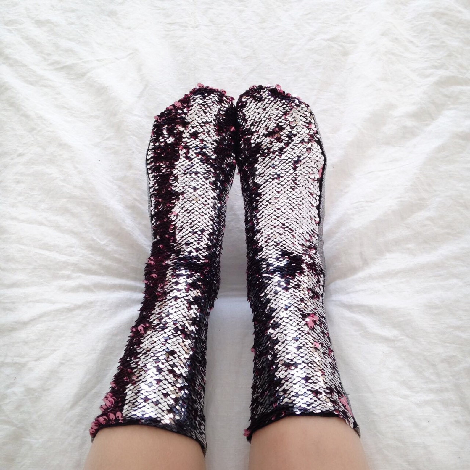 Sequin socks glitter socks sequins clothing rose/silver Etsy
