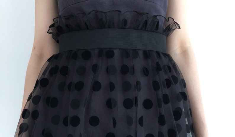 evening skirt mesh skirt Polka dot skirt sheer skirt formal skirt over skirt holiday skirt transparent skirt black tulle skirt