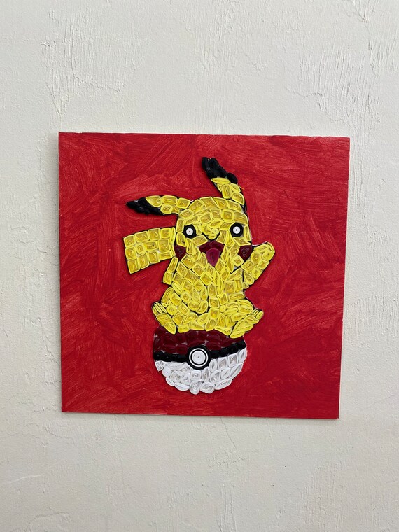 Pikachu Paper Quilling Pokémon Wall Art Etsy