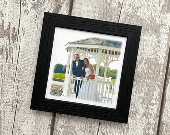 Silk photo frame, romantic silk anniversary picture, 12 year wedding anniversary gift for husband wife, personalize silk wall décor for her