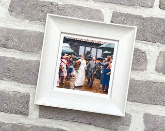 Silk wedding day photo frame, your special photo on silk, 12 years as Mr & Mrs, I do, 12 years ago, the best day silk anniversary photo gift