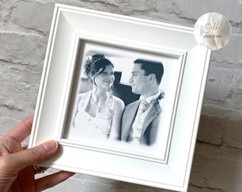 Personalised silk photo frame gift, 4th or 12th silk wedding anniversary keepsake, unique gift for 12 years as a married couple