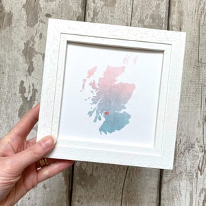 Silhueta da ilha do estado em seda real, presente romântico de 12º aniversário de casamento OOAK, moldura de mapa de casamento personalizada, 12 anos de casamento