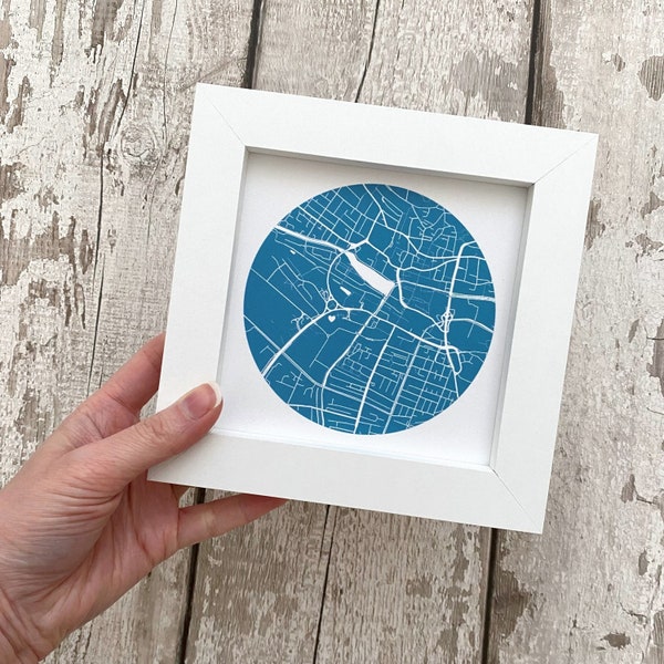 Custom silk 12th wedding anniversary gift, minimalist blueprint silk map for him, any town or city plan, 12 year anniversary gift for men