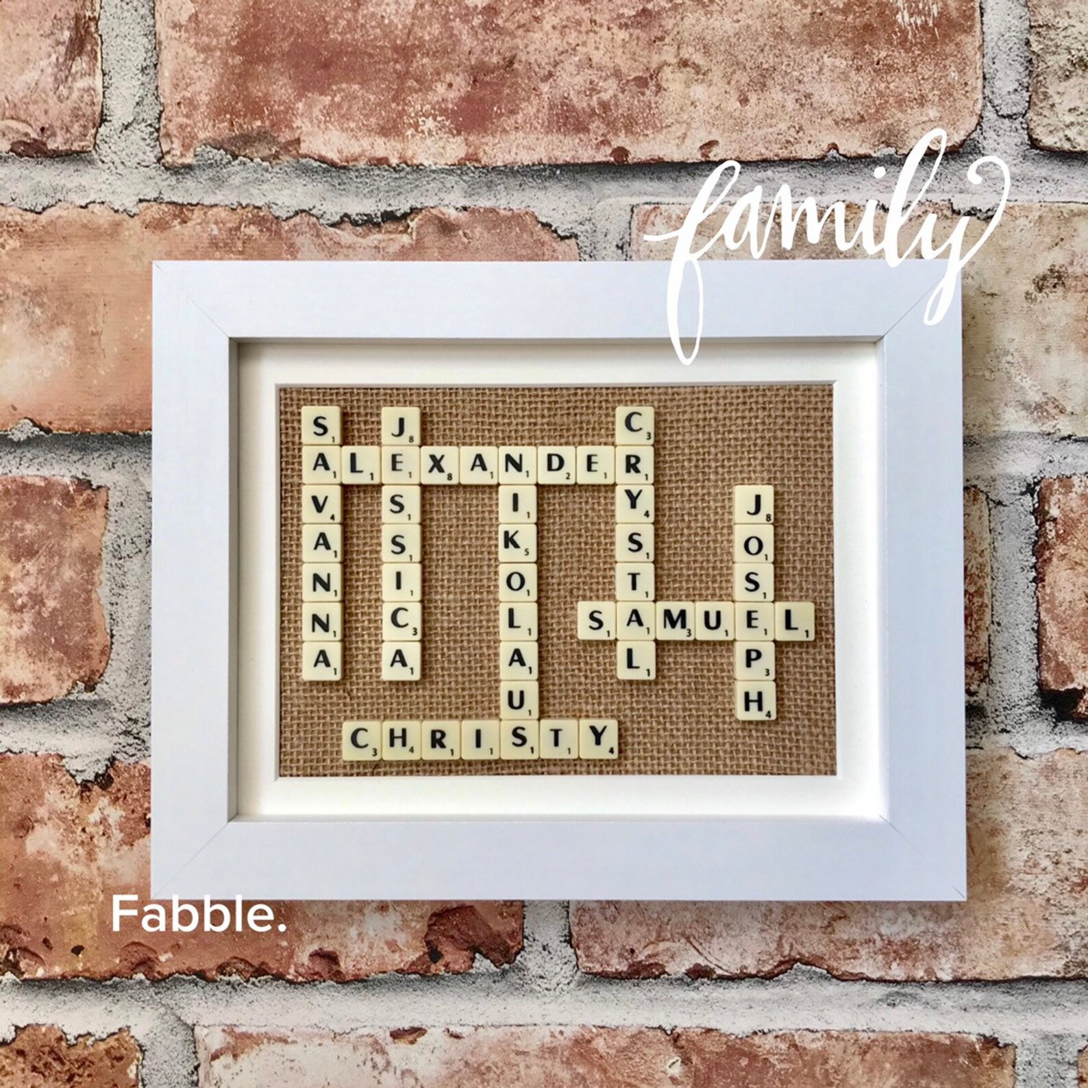 Family names scrabble tile wall decor gift custom Christmas Etsy