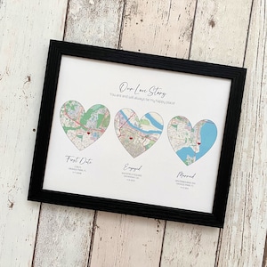 Cartes d'art contemporaines en soie, notre histoire d'amour en 3 cartes modernes, cadeau des 4e ou 12e anniversaires de mariage pour mari, rencontre fiancée et lune de miel