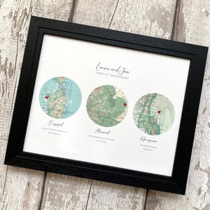 Sua história de amor única em mapas vintage em seda, presente romântico deslumbrante de 4º ou 12º aniversário de casamento para cônjuge, noivos e casados em casa