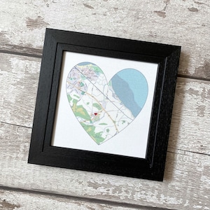 Cadeau carte moderne en soie, cadeau pour 4e ou 12e anniversaire de mariage, là où tout a commencé, mariage, lieu préféré, cartes contemporaines détaillées