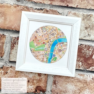Personalised silk 12th wedding anniversary map gift, romantic watercolour silk map frame, any special location, 12 year anniversary gift image 9