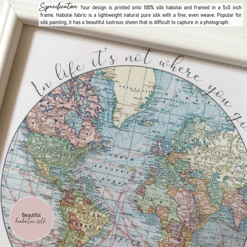 Silk Anniversary Gift for Him Framed Vintage Mini World Map Etsy UK