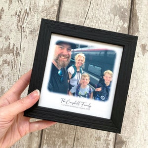 Unique silk wedding anniversary gift, silk photo frame, family photograph print on silk, 4th 12th anniversary gift for husband or wife