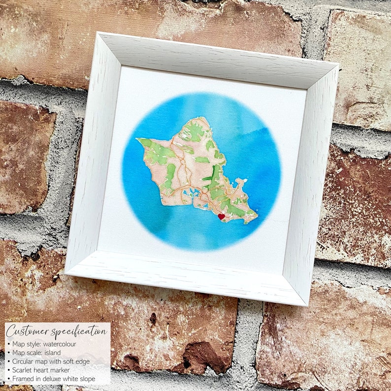 Personalised silk 12th wedding anniversary map gift, romantic watercolour silk map frame, any special location, 12 year anniversary gift image 8