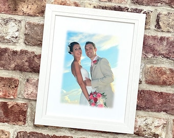 Silk wedding photo print, custom photo keepsake, 4th or 12th anniversary gift