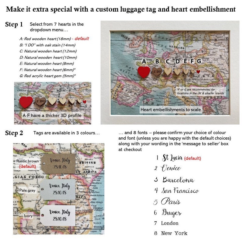 Personalised world map engagement frame vintage map Etsy