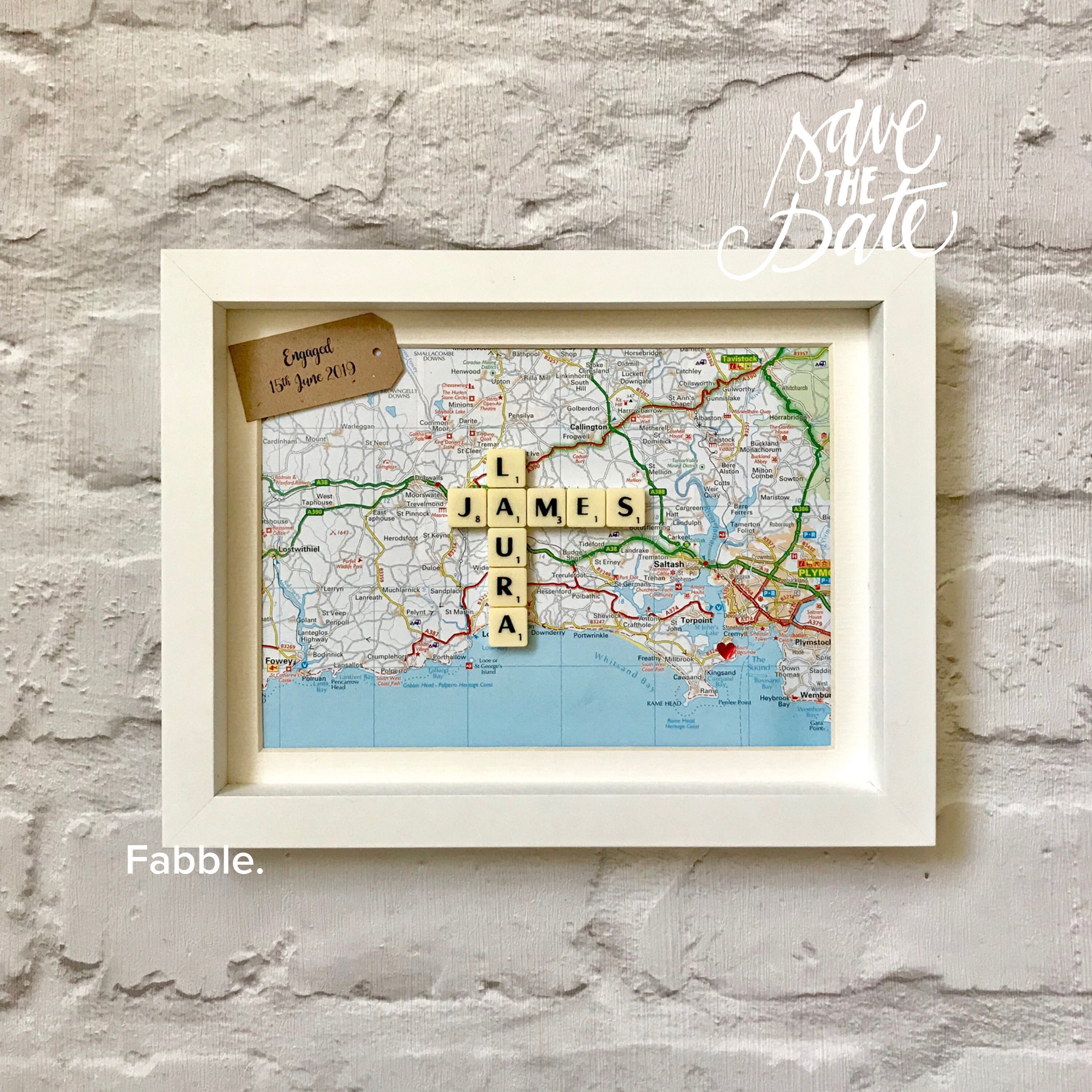 Personalised Ordnance Survey map frame any postcode town Etsy