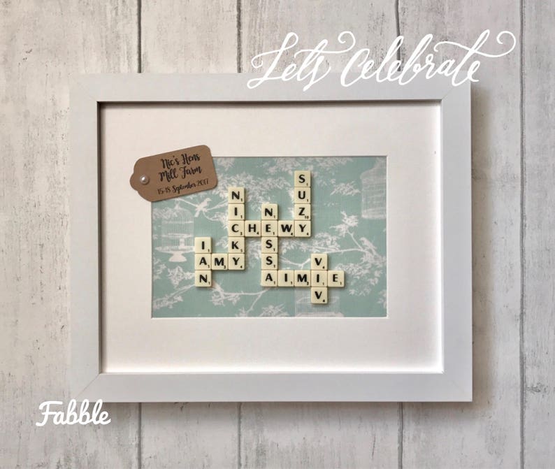 Hen Party Keepsake Frame Bride Tribe Scrabble Tile Wall Art Image 0