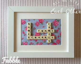 Family tree scrabble tiles wall art, scrabble tile wall decor, scrabble frame gift, family tree names, personalize family names scrabble