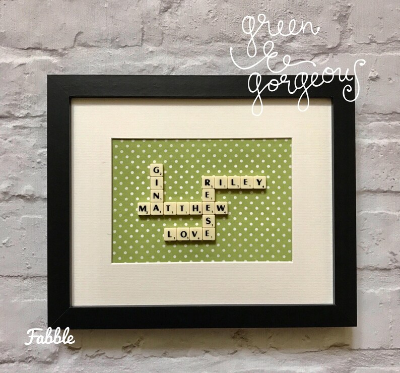 Large scrabble tiles wall art personalize family name box Etsy