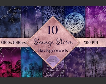Savage Storm Backgrounds - 10 Image Textures Set