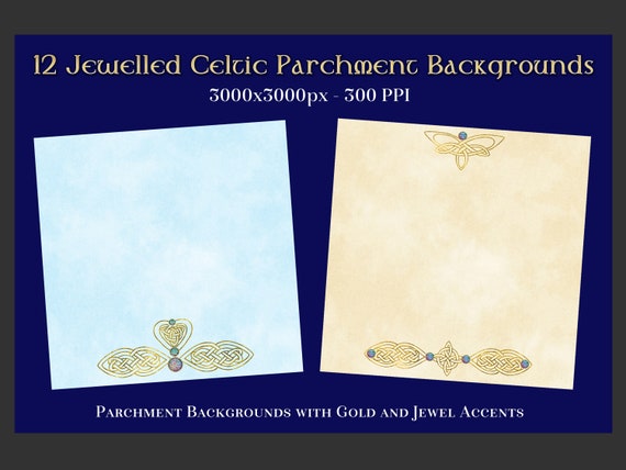 12 Jewelled Celtic Parchment Backgrounds Textures Set - Etsy