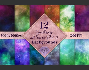 Galaxy of Stars Vol. 2 Backgrounds - 12 Image Textures Set