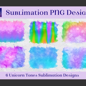Sublimation PNG Designs - Unicorn Tones Multicolour Images