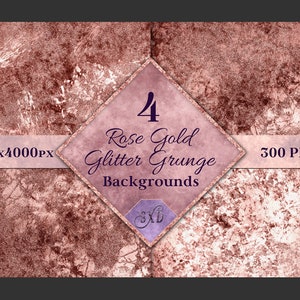 Rose Gold Glitter Grunge Hintergründe - 4 Bilder