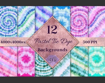Pastel Tie Dye Backgrounds - 12 Image Textures