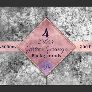 Silver Glitter Grunge Backgrounds - 4 Images