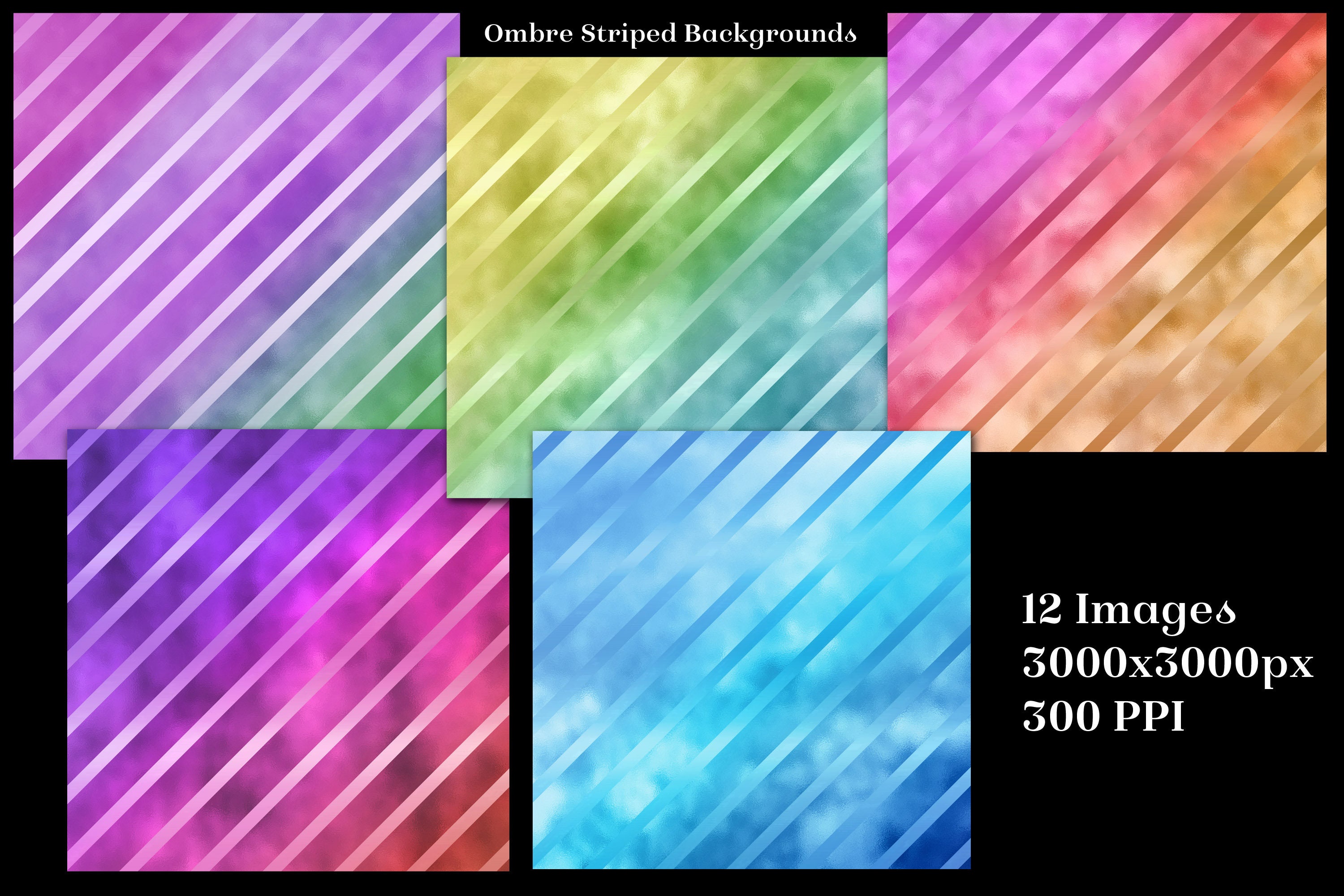 12 Image Textures Set Ombre Striped Glass Backgrounds